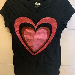 Girls black graphic tee